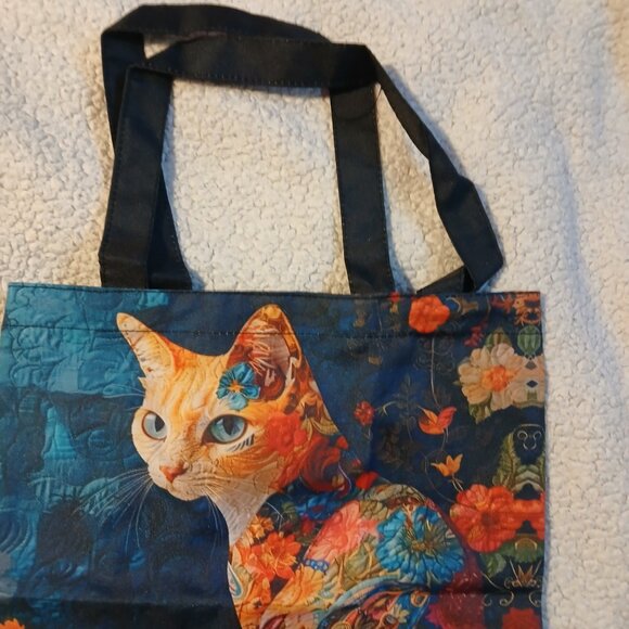 Women's Canvas Floral Cat Tote NWOT Mulri Color - Picture 3 of 6
